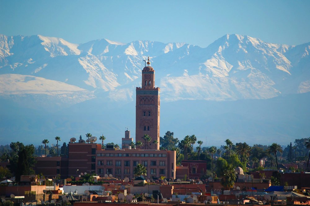 wide view of the city of Marrakech in Morocco