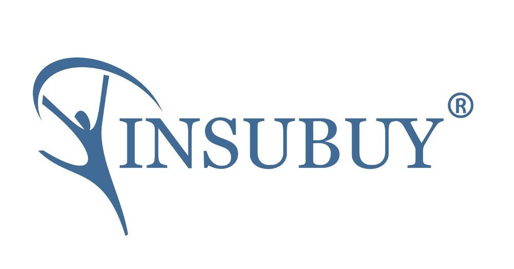 Blue logo with a stylized figure and the text ‘INSUBUY®’ in blue. The figure suggests motion and energy. White background.