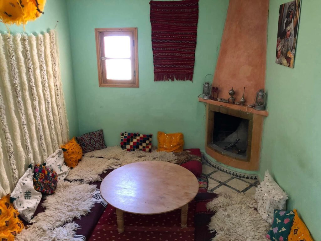 traditional Moroccan berber room in middle atlas morocco