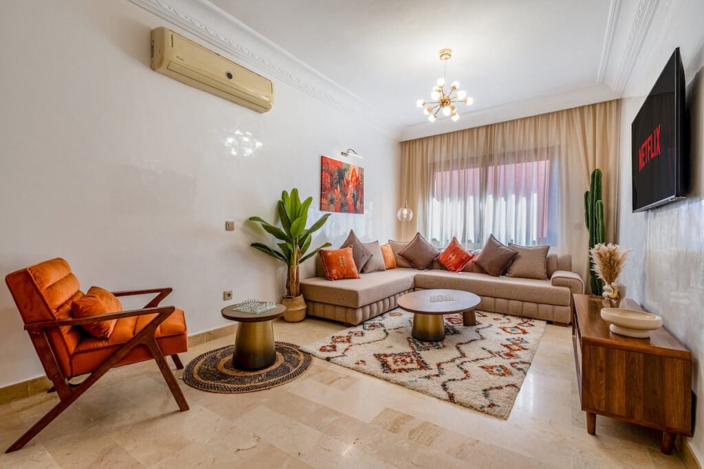 living room of a house for vacation rental in morocco marrakech