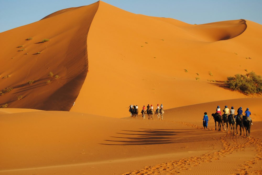 giant dunes in erg chebbi in the moroccan sahara