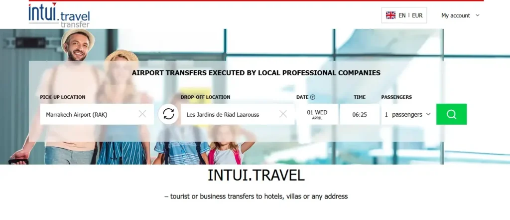 intui.travel website interface
