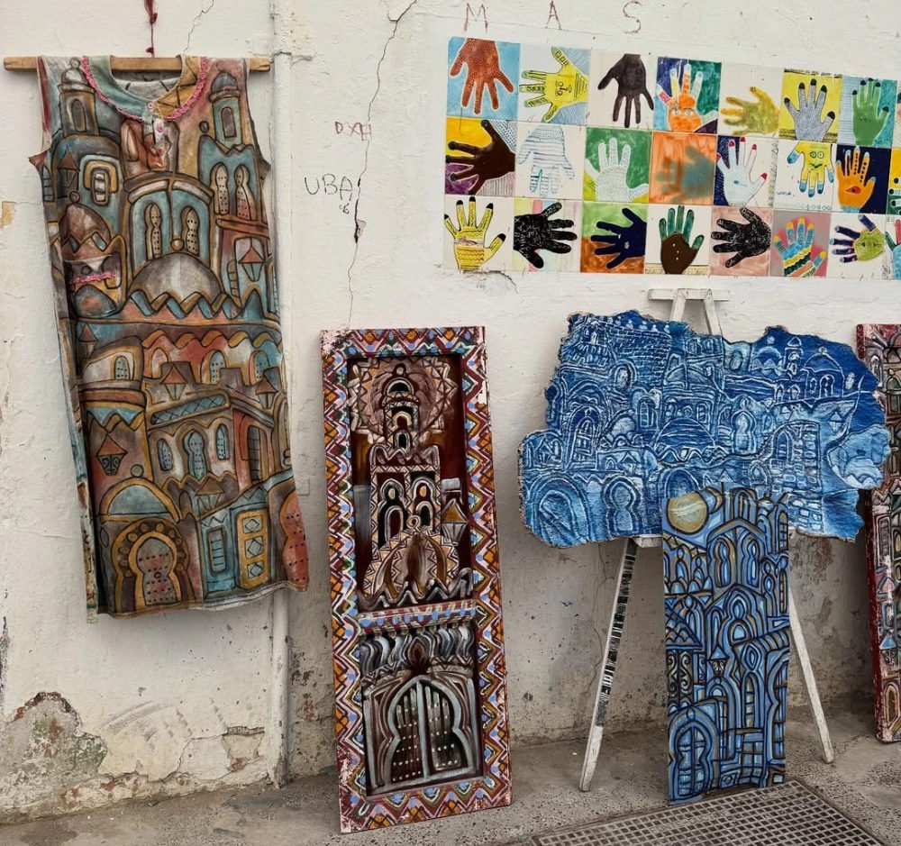 art pieces in the streets of asilah morocco